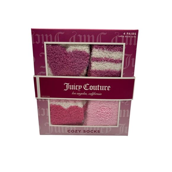 Juicy Couture Crew Socks Gift Set of 4 - Picture 1 of 2